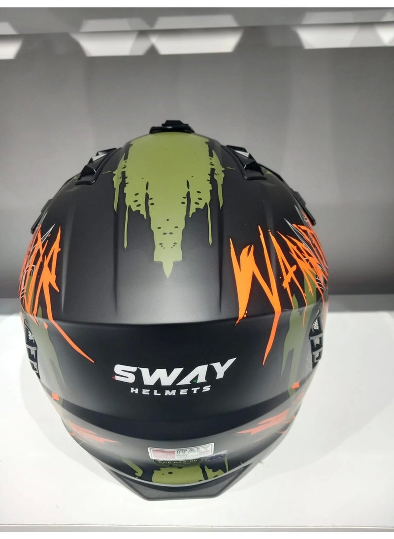 sway Helmet X1-X Seoul Black/grey/orange Chin Protrusion  - Image 3