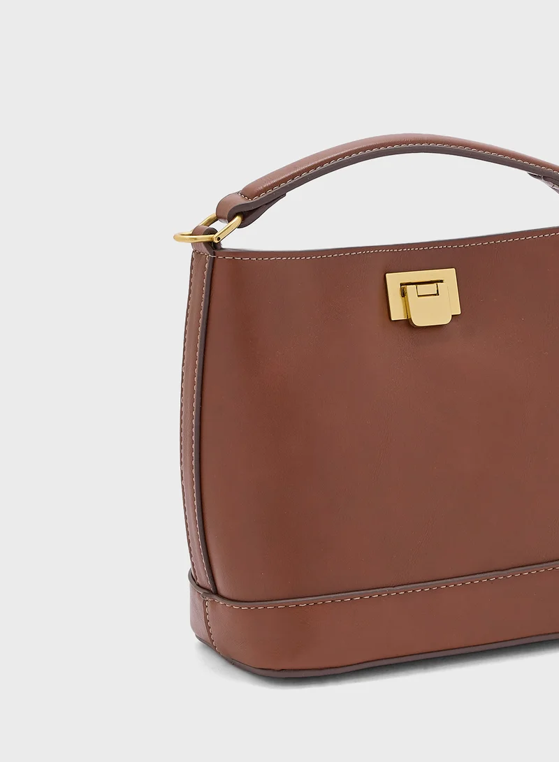 مانجو Metallic Detail Mini Shopper Bag