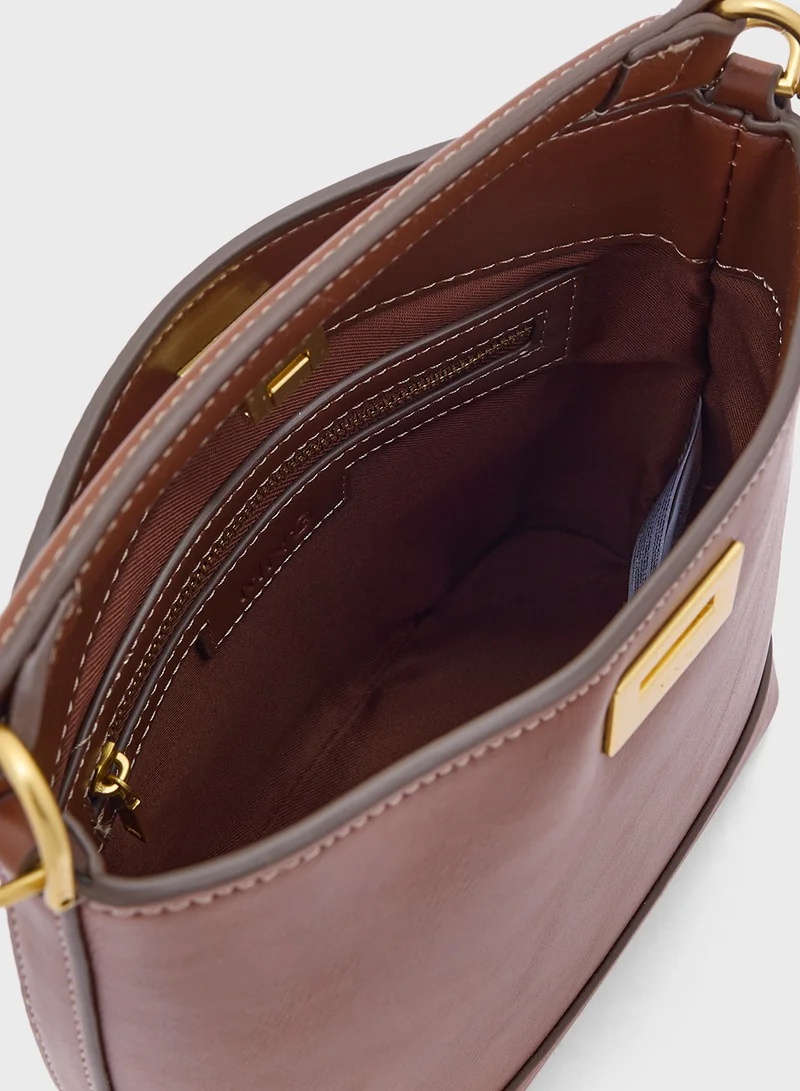 مانجو Metallic Detail Mini Shopper Bag
