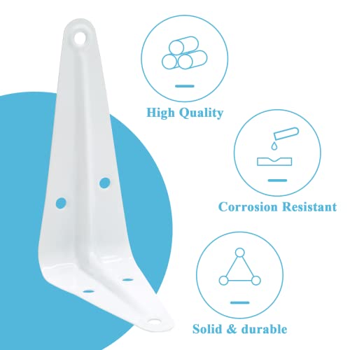 Uenhoy 10 Pack White Shelf Brackets 4 Inch Metal Floating Shelf Brackets Heavy Duty L Brackets for Shelves, Wall Mount Angle Corner Braces (4" x 3") - Image 2