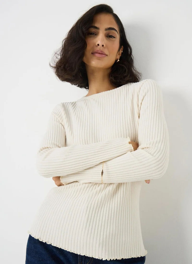 Matalan Cream Ribbed Soft Touch Top