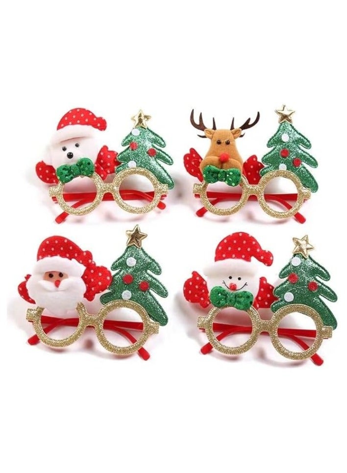 PROMASS 4 Pack Costume Glasses Frames Glitter Party Glasses Ornaments Creative Funny Eyewear  - Image 1
