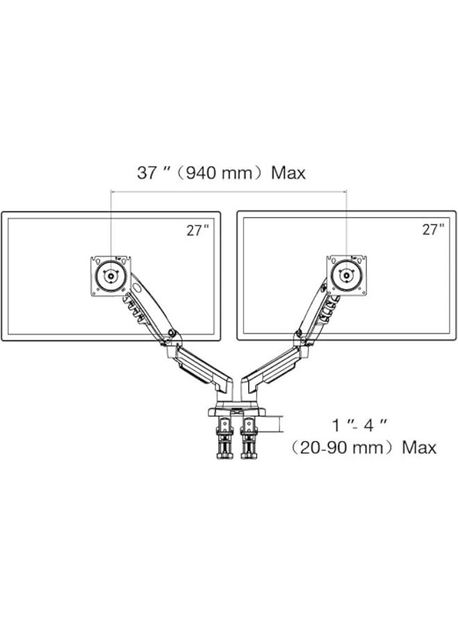 North Bayou NB F160 17-27 Inch Dual Arm Shock Absorbing Monitor Mount 2-9kg 2025 Release - Image 2
