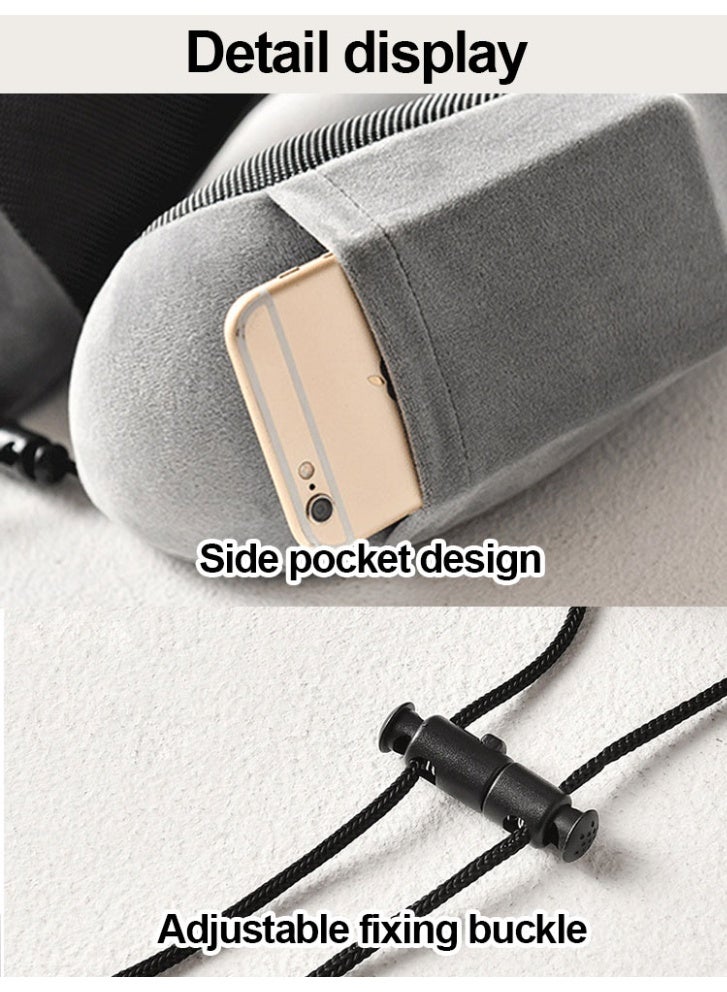 مخدة رقبة مبتكرة بجراب وسحّاب تجمع بين الراحة والتنظيم مش بس هتريح رقبتك أثناء السفر أو الجلوس الطويل، كمان هتخلي أغراضك الصغيرة في متناول إيدك - Image 2