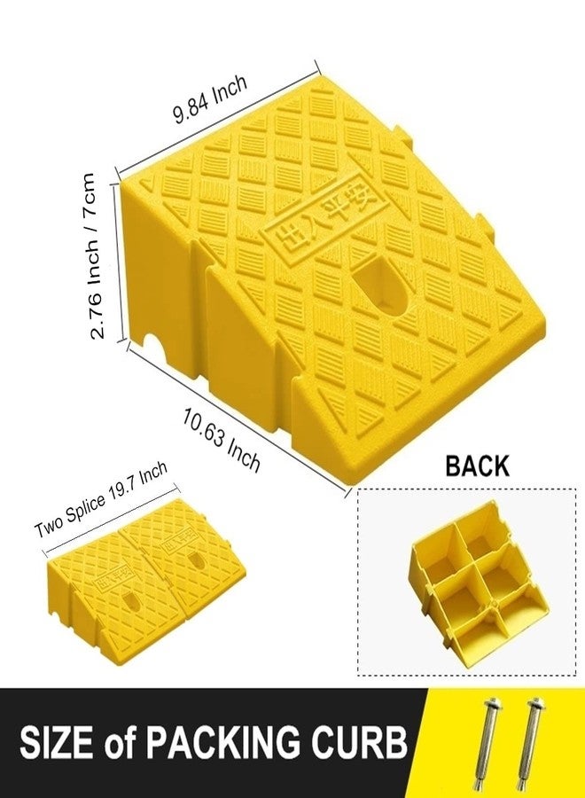 Deshitong 2Pack Curb Ramp, Portable Lightweight Heavy Duty Plastic Driveway Curb Ramps for Low Cars,Motorcycle Ramp,Curb Ramps (2.76 inch High) - Image 3