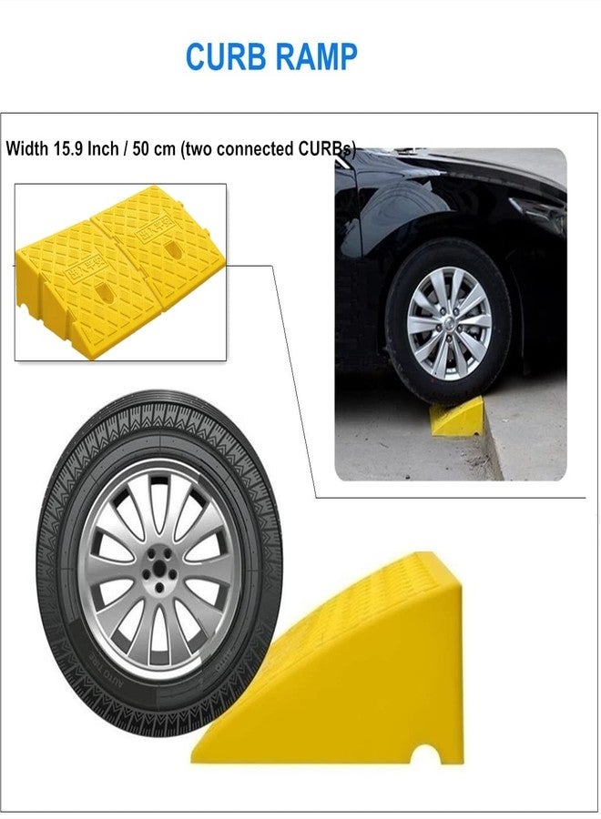 Deshitong 2Pack Curb Ramp, Portable Lightweight Heavy Duty Plastic Driveway Curb Ramps for Low Cars,Motorcycle Ramp,Curb Ramps (2.76 inch High) - Image 4