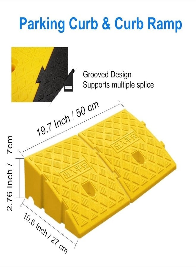 Deshitong 2Pack Curb Ramp, Portable Lightweight Heavy Duty Plastic Driveway Curb Ramps for Low Cars,Motorcycle Ramp,Curb Ramps (2.76 inch High) - Image 2