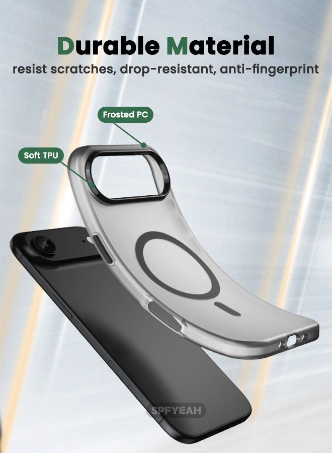 اس بي اف يا. [3 في 1] جراب iPhone 17 Air مع واقي شاشة من الزجاج المقوى عالي الدقة وواقي عدسة الكاميرا، متوافق مع MagSafe، مقاوم للصدمات ومضاد للسقوط والانزلاق، جراب صلب رفيع صديق للبشرة لهاتف iPhone 17 Air مقاس 6.5 بوصة، أسود شفاف - Image 5