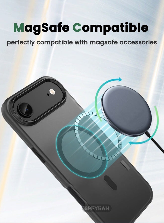 اس بي اف يا. [3 في 1] جراب iPhone 17 Air مع واقي شاشة من الزجاج المقوى عالي الدقة وواقي عدسة الكاميرا، متوافق مع MagSafe، مقاوم للصدمات ومضاد للسقوط والانزلاق، جراب صلب رفيع صديق للبشرة لهاتف iPhone 17 Air مقاس 6.5 بوصة، أسود شفاف - Image 4