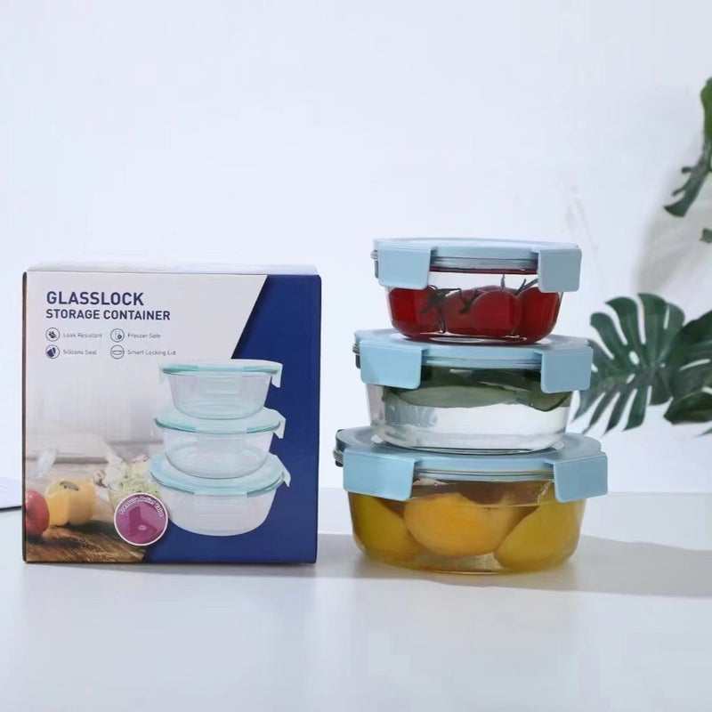 Glass Food Storage Containers Set with Lids, Microwave Safe - Image 2