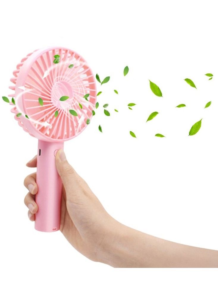 JOLLITY LLC Mini Handheld Fan Portable Rechargeable Battery Operated Cooling Desktop with Base 3 Modes for Home Office Travel Outdoor (Pink) - Image 3