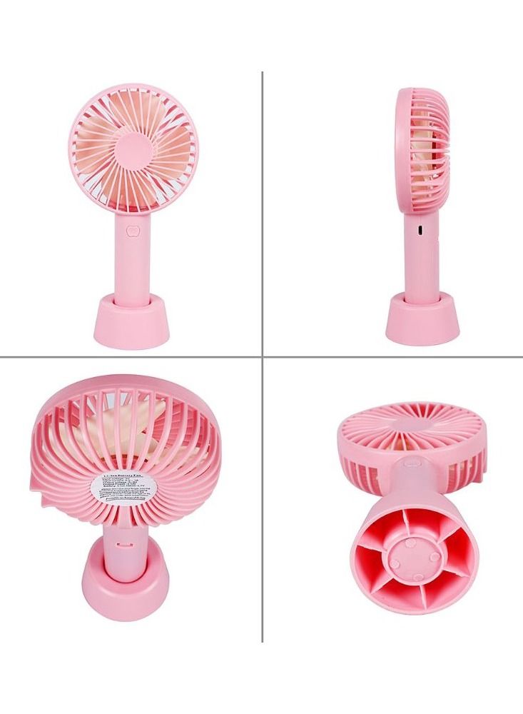 JOLLITY LLC Mini Handheld Fan Portable Rechargeable Battery Operated Cooling Desktop with Base 3 Modes for Home Office Travel Outdoor (Pink) - Image 2