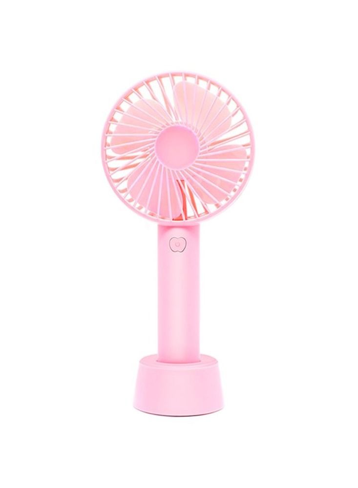JOLLITY LLC Mini Handheld Fan Portable Rechargeable Battery Operated Cooling Desktop with Base 3 Modes for Home Office Travel Outdoor (Pink) - Image 1