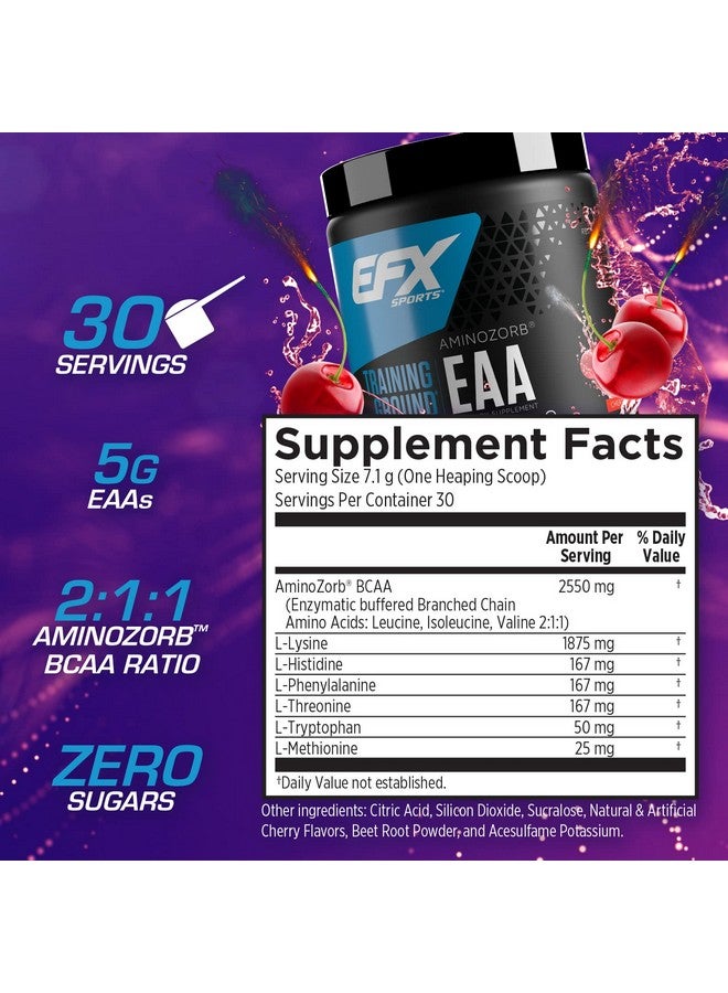 EFX SPORTS مكمل الأحماض الأمينية الأساسية Eaa ; ساحة التدريب ; الطاقة وتخليق البروتين ; قبل أو أثناء أو بعد التمرين ; 40 حصة (قنبلة الكرز) - Image 3