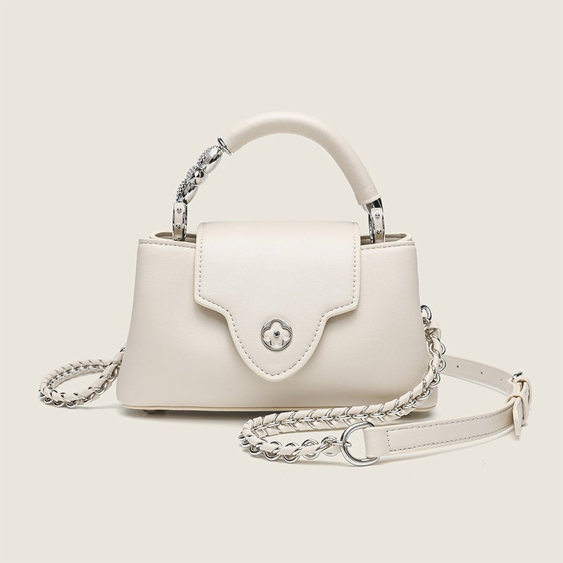 Women's PU Leather Shoulder Bag with Chain Strap - Image 1