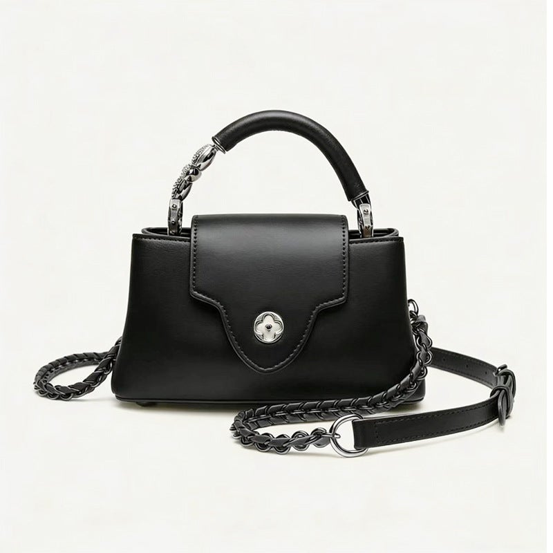 Women's PU Leather Shoulder Bag with Chain Strap - Image 3