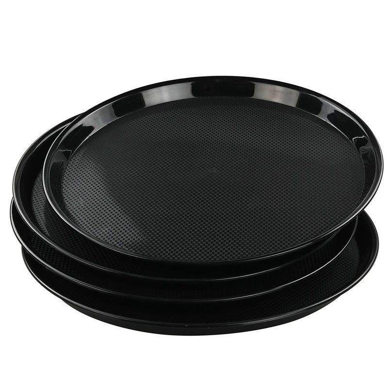 Ramddy Black Round Serving Trays Set of 4