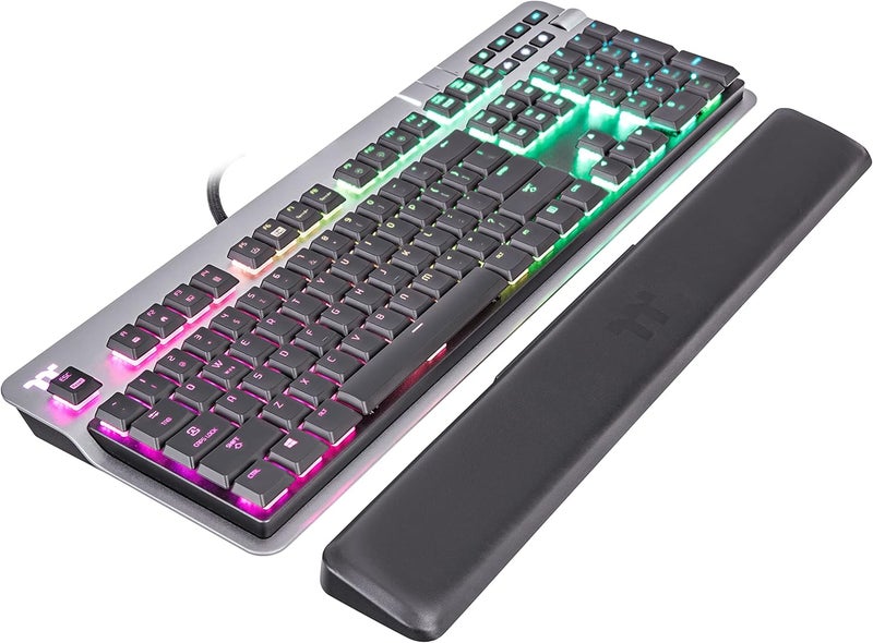 Thermaltake Argent K6 RGB Low Profile Mechanical Gaming Keyboard Cherry MX Red Alumiunm Top Plate Multifucntion Knob Wrist Rest GKBKB6LRSRUS01 - Image 5