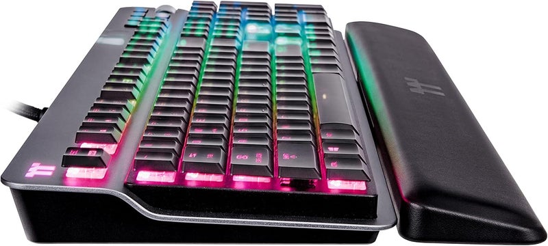 Thermaltake Argent K6 RGB Low Profile Mechanical Gaming Keyboard Cherry MX Red Alumiunm Top Plate Multifucntion Knob Wrist Rest GKBKB6LRSRUS01 - Image 3