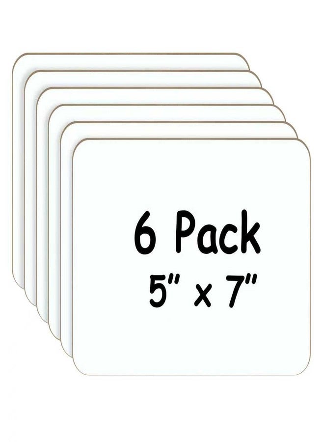 LUHEAGU 6-Pack Small Whiteboard Dry Erase Boards, 5"x7" Mini Lapboards for Students & Teachers, Classroom Supplies, Personal Writing Boards for School Activities - Image 1