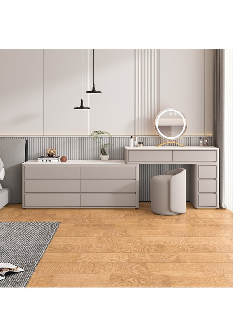 AWD Dressing Table Organizer with Mirror Light, Dressing Table with Chair, Modern Style Vanity Table for Women's Makeup Desk with Storage Drawers, Women's Bedroom Vanity Desk.  - Image 1