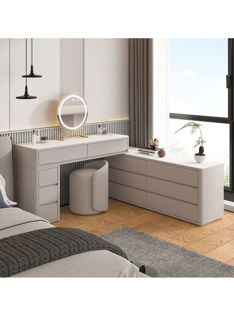 AWD Dressing Table Organizer with Mirror Light, Dressing Table with Chair, Modern Style Vanity Table for Women's Makeup Desk with Storage Drawers, Women's Bedroom Vanity Desk.  - Image 2