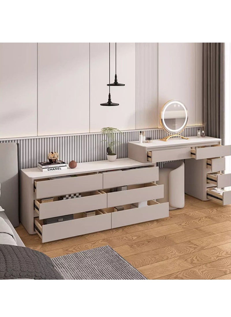 AWD Dressing Table Organizer with Mirror Light, Dressing Table with Chair, Modern Style Vanity Table for Women's Makeup Desk with Storage Drawers, Women's Bedroom Vanity Desk.  - Image 4