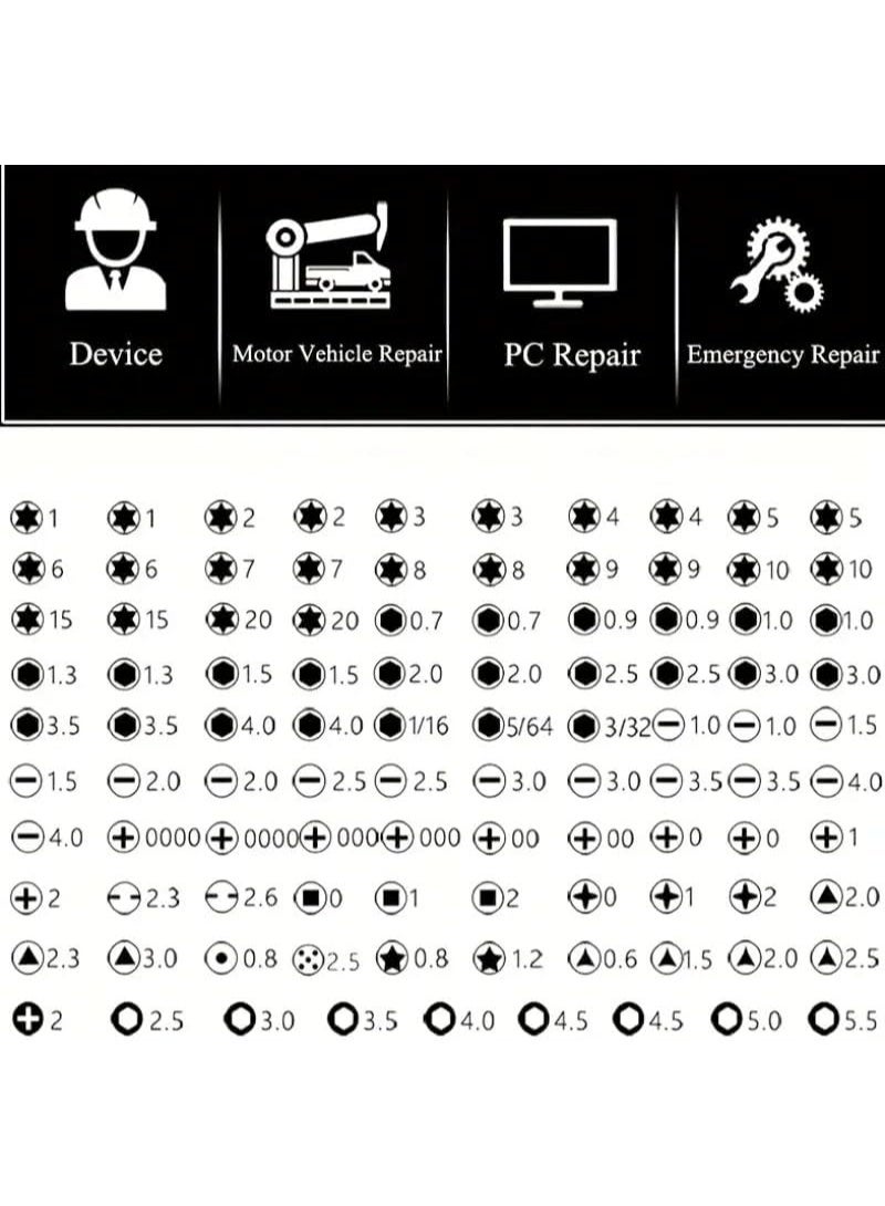Relex 115-in-1 Precision Screwdriver Sets, Professional Repair Tool Kit with Flat Head & Multiple Bits for Electronics, Phone, Watch, Automotive Maintenance - Magnetic, Non-Slip Handle & Tweezers (Yellow) - Image 3
