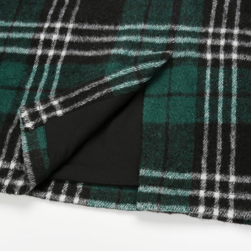 IDEALSANXUN Green Skirts for Women Fall Fashion 2023 Wool Plaid Tweed High Waisted Knee Length Pencil Midi Skirt with Slit Winter Clothes(Green 1, L) - Image 4