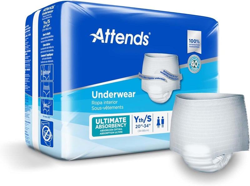 Attends YouthSmall Underwear Heavy Absorbency Bag of 20 by Attends - Image 1