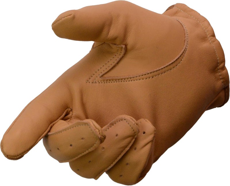 Milwaukee Leather قفازات ميلووكي ليدر MG7507 للرجال بلون رمادي من الجلد المثقب كاملة الأصابع لركوب الدراجات النارية مع تهوية "مفصل مفتوح" - Image 3