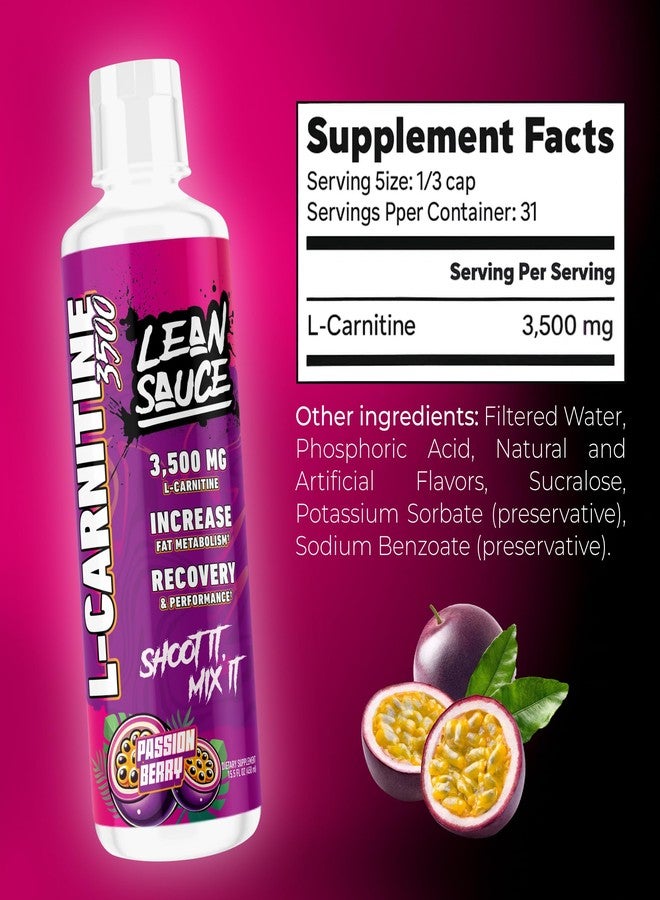 Pump Sauce Lean Sauce L-Carnitine Liquid 3500mg - Passion Berry - Image 4