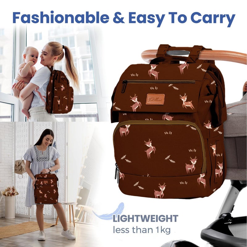 PILLANI Baby Diaper Bag Backpack - Large Bag for Boys & Girls, Waterproof Diaper Backpack - Travel Diaper Bags w/Changing Pad, Baby Registry Search & Shower Gifts - Essentials Must Haves Newborn Stuff - Image 5