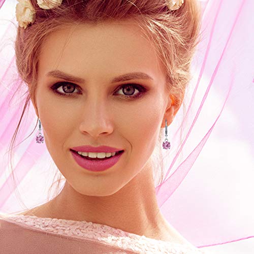 Tamhoo 4-10 Pairs Silver Small Hoop Earrings with CZ Charm for Women-Flawless Cubic Zirconia LeverBack Drop Earrings for Women (10 pairs -CZ) - Image 2