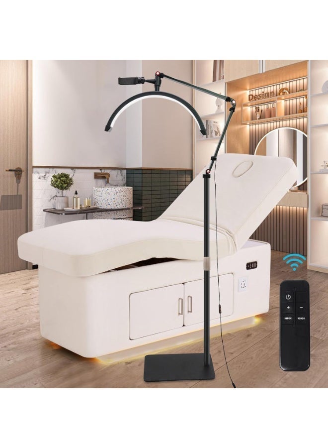 Minglo 36W Half Moon LED Floor Lamp with Rotating Head - Black - Image 1