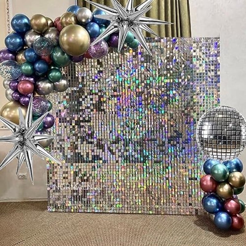 4 Pack Silver Metallic Foil Fringe Curtains, Reflective Wall Decoration and Photo Booth Backdrop for Theme Parties, Birthday, and Celebration Supplies - Image 5