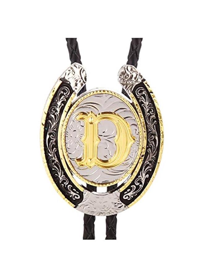 ربطة عنق و للرجال- ربطة عنق ذهبية من الحروف الأولية ABCDMJR إلى Z Western Cowboy Polo للنساء - Image 1