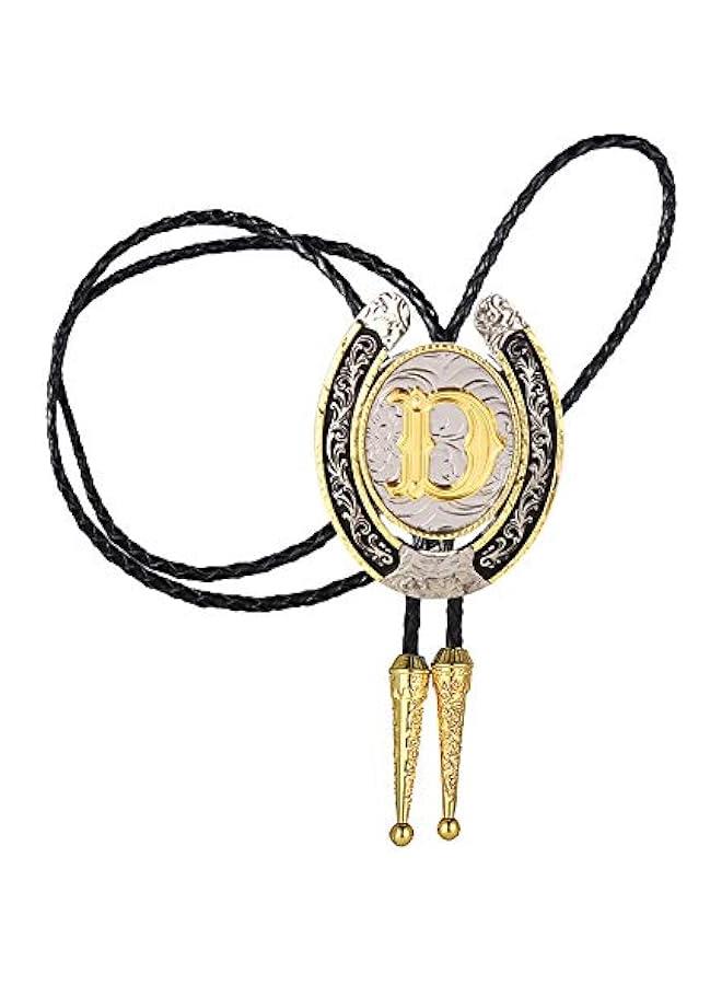 ربطة عنق و للرجال- ربطة عنق ذهبية من الحروف الأولية ABCDMJR إلى Z Western Cowboy Polo للنساء - Image 3