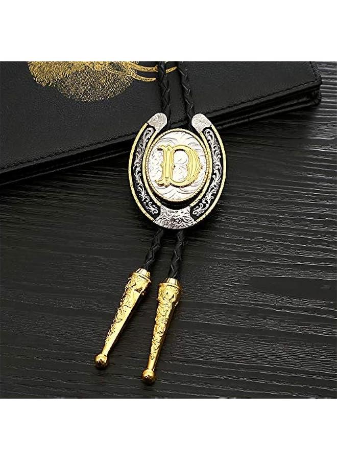 ربطة عنق و للرجال- ربطة عنق ذهبية من الحروف الأولية ABCDMJR إلى Z Western Cowboy Polo للنساء - Image 4