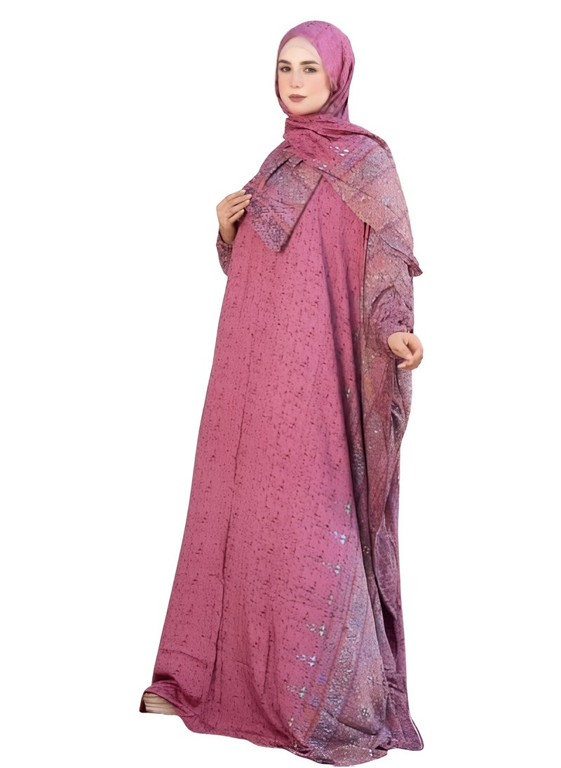 Generic - Luxury Farsha Isdal – Loose & Comfortable Design with Anti-Shrink Cotton Viscose Fabric and Attached Scarf – Code 1142 - Image 1