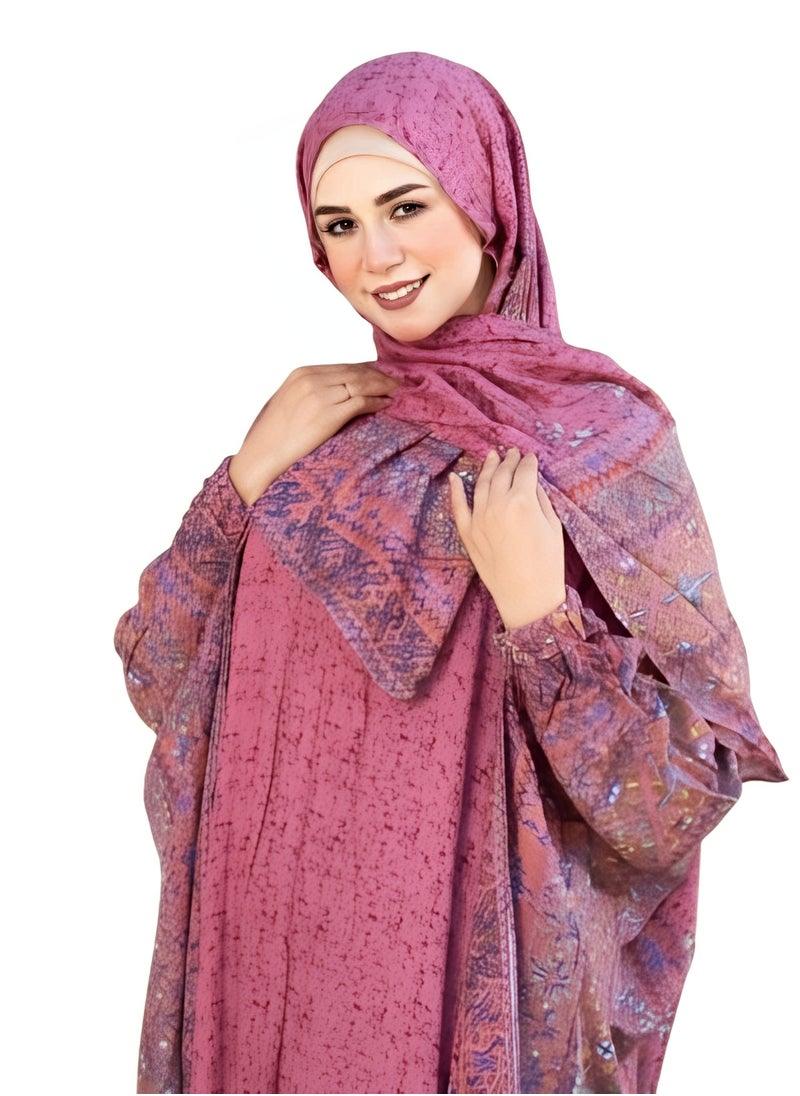 Generic - Luxury Farsha Isdal – Loose & Comfortable Design with Anti-Shrink Cotton Viscose Fabric and Attached Scarf – Code 1142 - Image 1