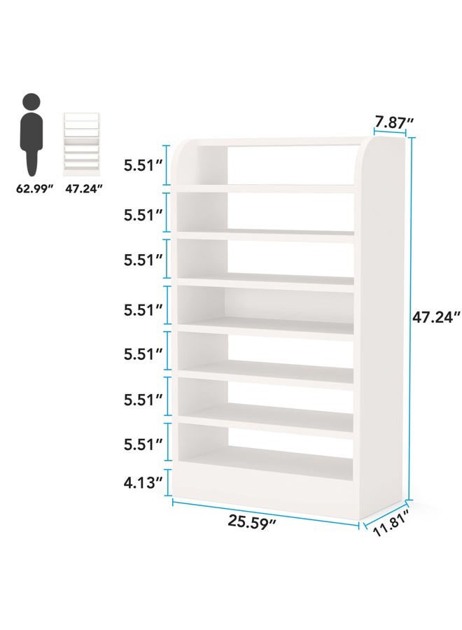 Tribesigns Shoe Rack, 8-Tier Tall Shoe Shelf, Wooden Shoe Storage Cabinet, White - Image 5