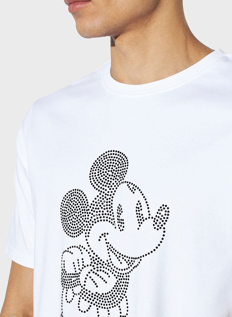 SP Characters Mickey Mouse Embellished Crew Neck T-Shirt - Image 3