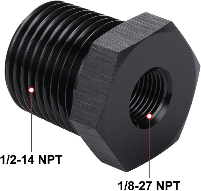 Podavelle 1/2 NPT Male to 1/8 NPT Female Bushing Reducer Adapter - Image 2