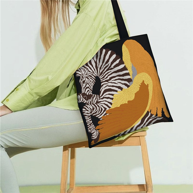 2025 Korean Style New Arrival Canvas Bag Women'S Fashionable Portable Cloth Bag Student'S Large Capacity Carrying Book Bag Shoulder Bag - Image 5