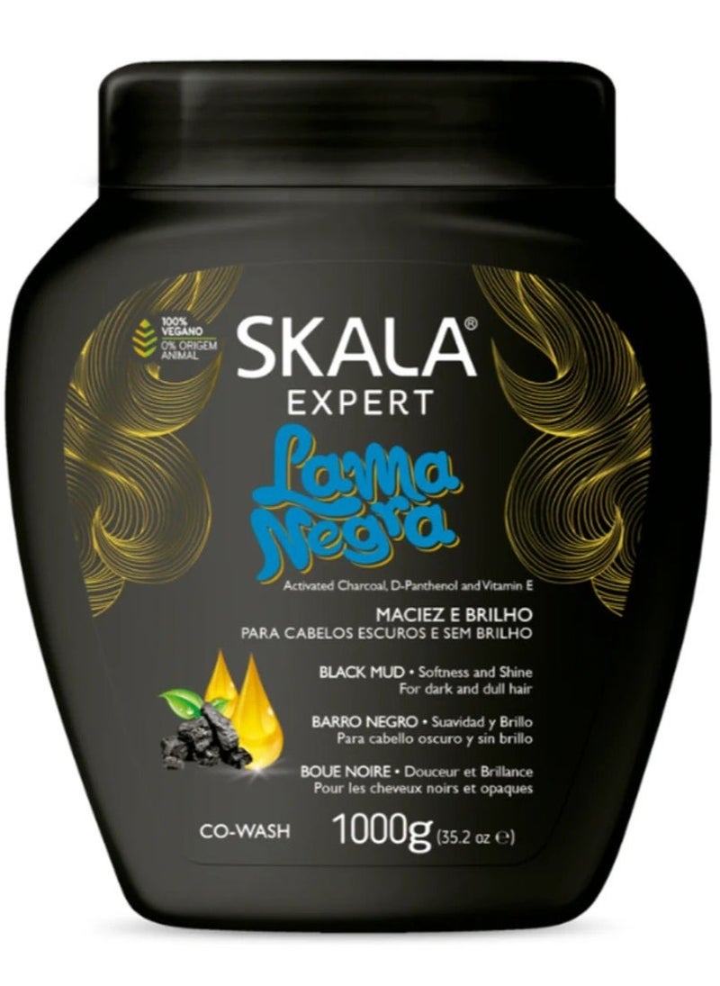 SKALA Original Black Mud Activated Charcoal D-Panthenol and Vitamin E Treatment Cream - Revitalizing Hair Care for Dark and Lifeless Hair 1000g - Image 1