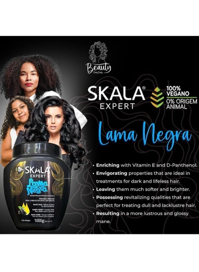 SKALA Original Black Mud Activated Charcoal D-Panthenol and Vitamin E Treatment Cream - Revitalizing Hair Care for Dark and Lifeless Hair 1000g - Image 5