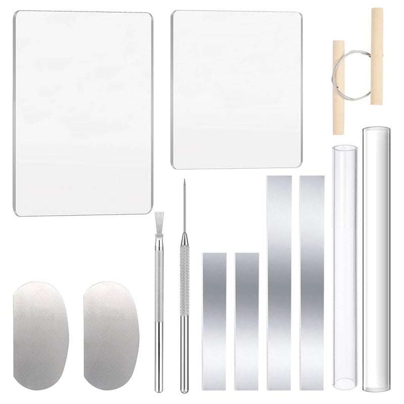 Yayatty Polymer Clay Tools, Acrylic Clay Roller, Acrylic Sheet, Rotary Cutting Mat, Round Polymer Clay Cutters with Clay Slicer Blade for Pottery and Sculpture, 42 PCS - Image 1