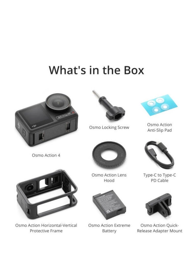 DJI Osmo Action 4 Essential Combo Camera, 4K/120fps Action Camera with 1/1.3" Sensor, Stunning Low-Light Imaging, 10-bit & D-Log M Color, Long-Lasting 160 Mins, Built-In Mics, Black - Image 2