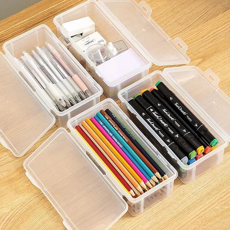 Desktop Organizer: 19 X 9 X 6 Cm Clear Lightweight Plastic - Efficient Sorting Compact Workspace Organizer for School Office Daily Planning Student Gift - Image 4